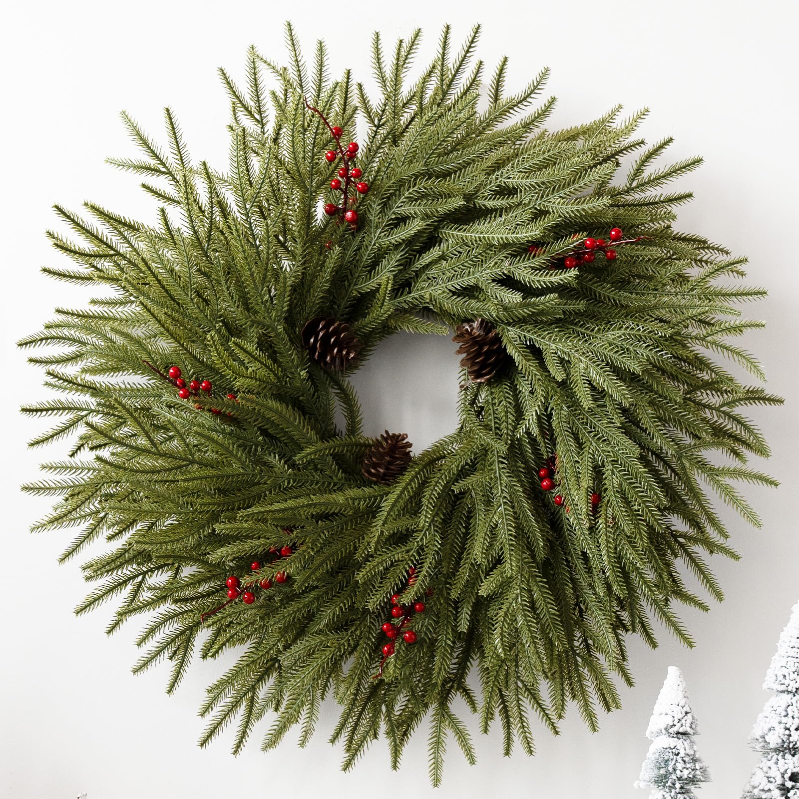 Eqanro front view wreath showing full 24-inch look and curb appeal