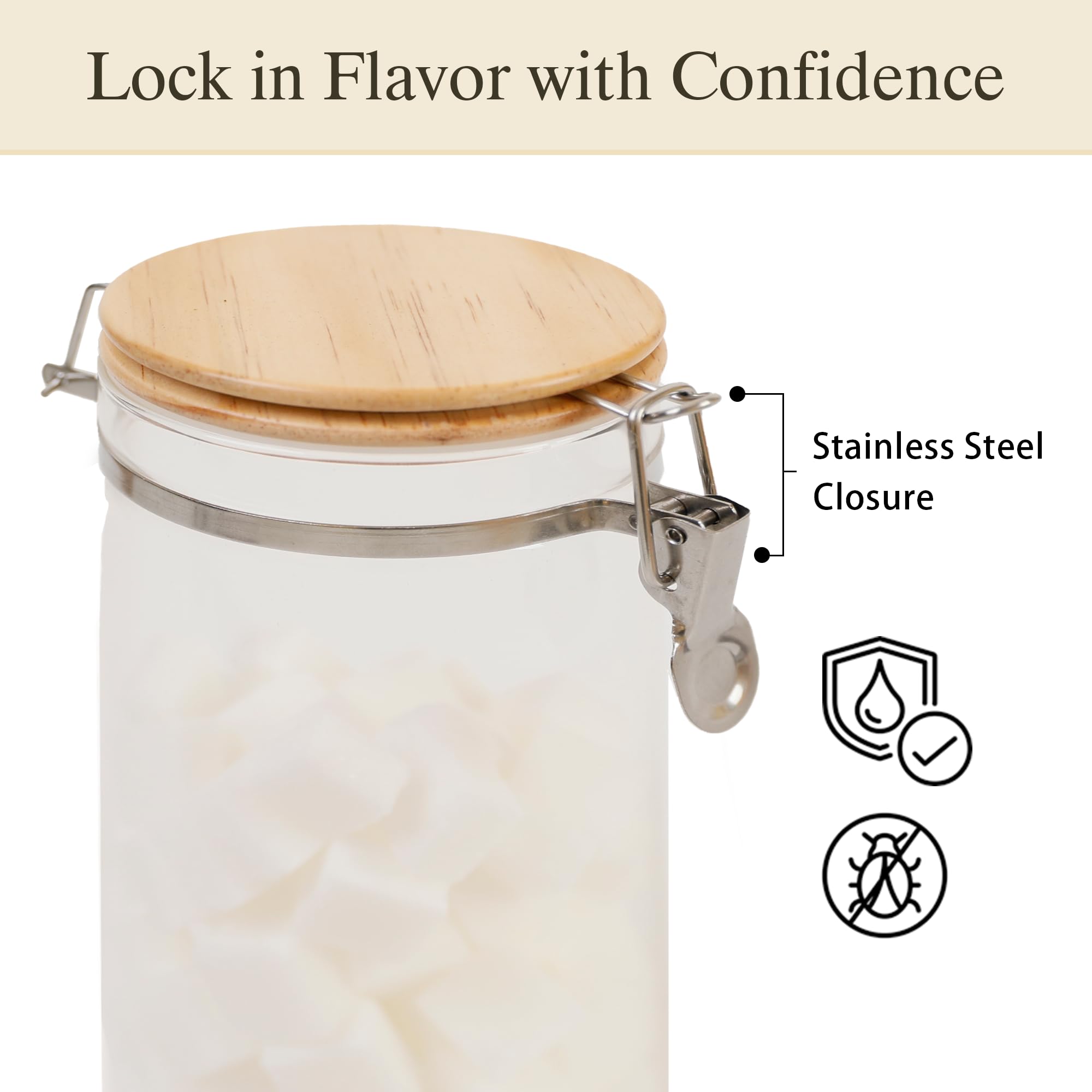 EQEY embossed coffee logo on jar enhancing kitchen style and identification