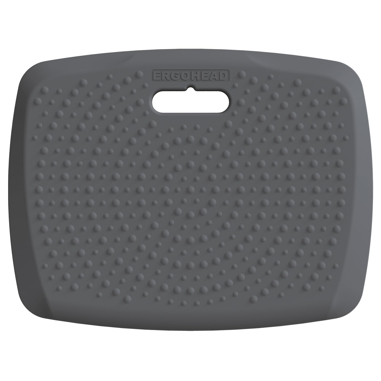 ergohead gray mat front view showing full size and neat edges for comfortable standing