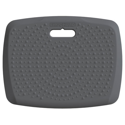 ergohead gray mat front view showing full size and neat edges for comfortable standing