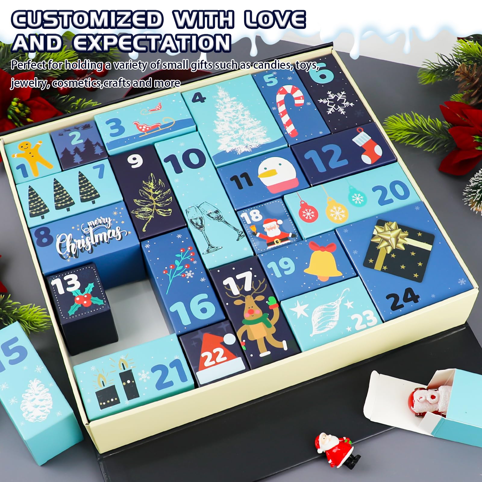 ERTIUANIO open box with small gifts inside demonstrating customizable surprise options