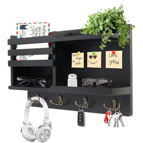 Eryvik front view matte black key holder showcasing organized essentials