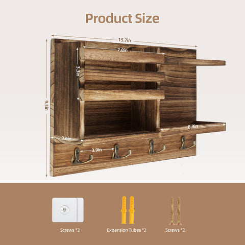 Eryvik hooks and shelf in use holding keys, sunglasses, and mail for quick access