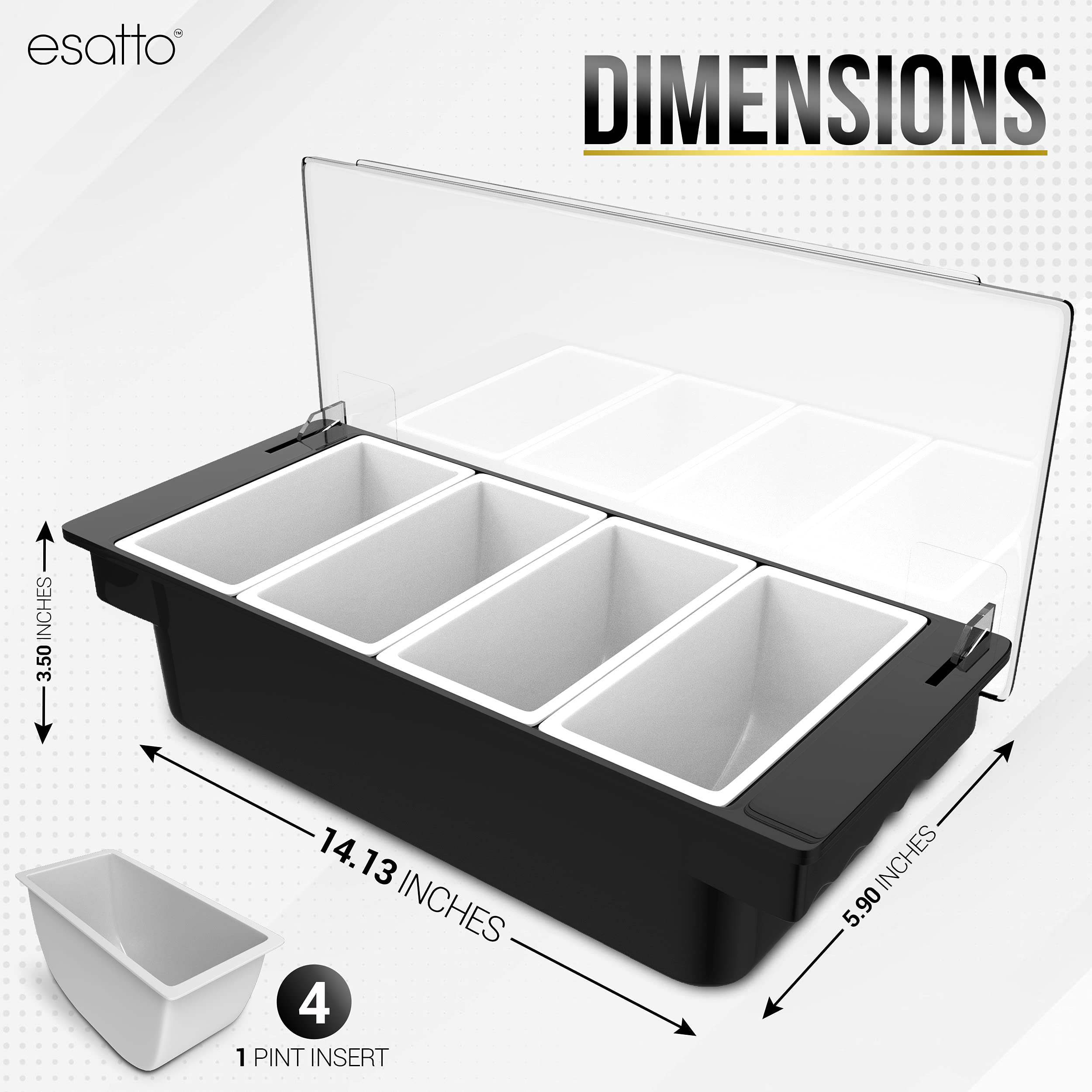 Esatto row of 12 plastic pourers showing controlled pour and waste reduction benefit