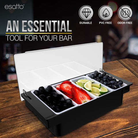 Esatto held in hand for scale showing compact footprint and space-saving benefit