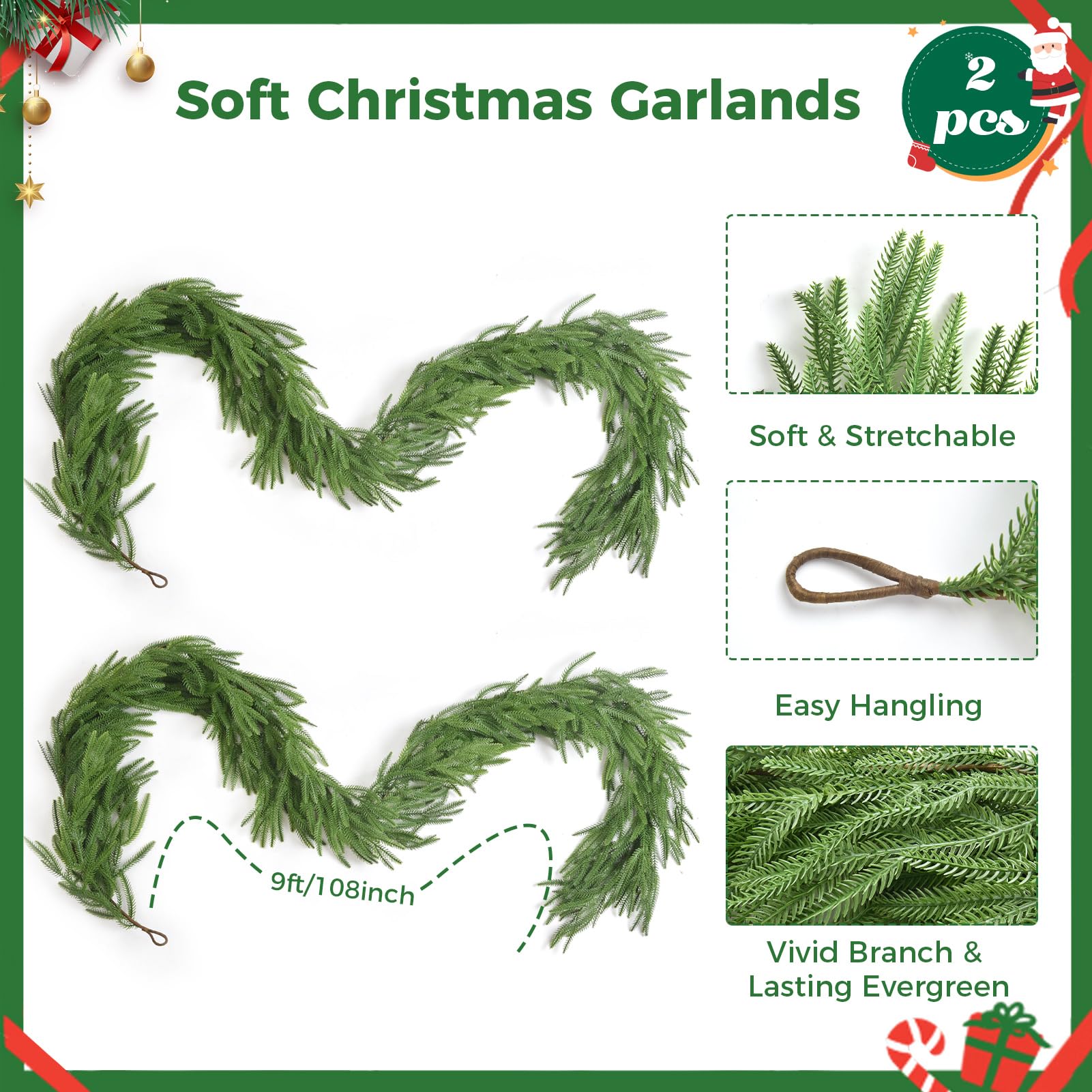 Escrio garland draped along staircase rail providing elegant layered holiday look