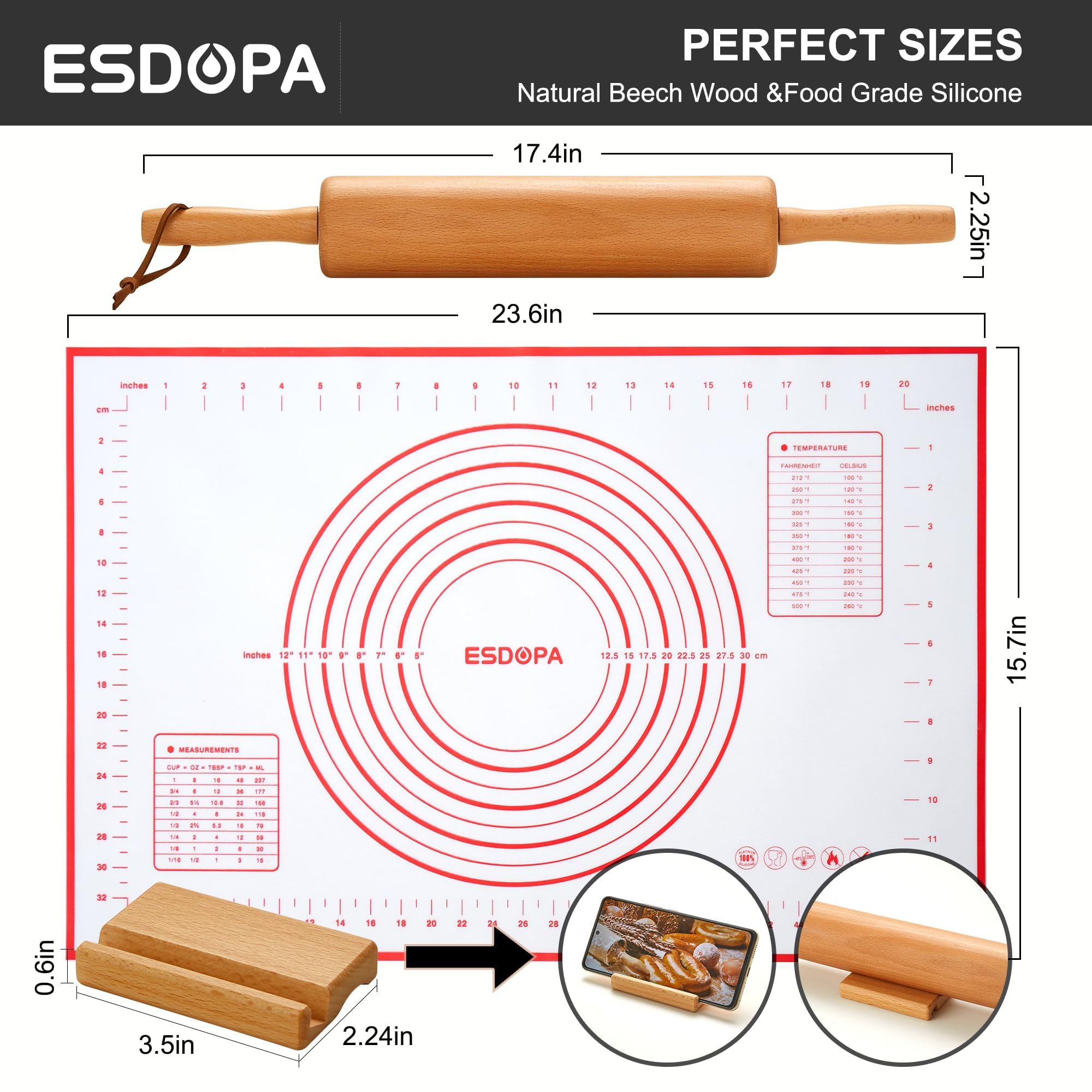 ESDOPA handle and 304 stainless-steel bearing detail ensuring smooth rotation and control