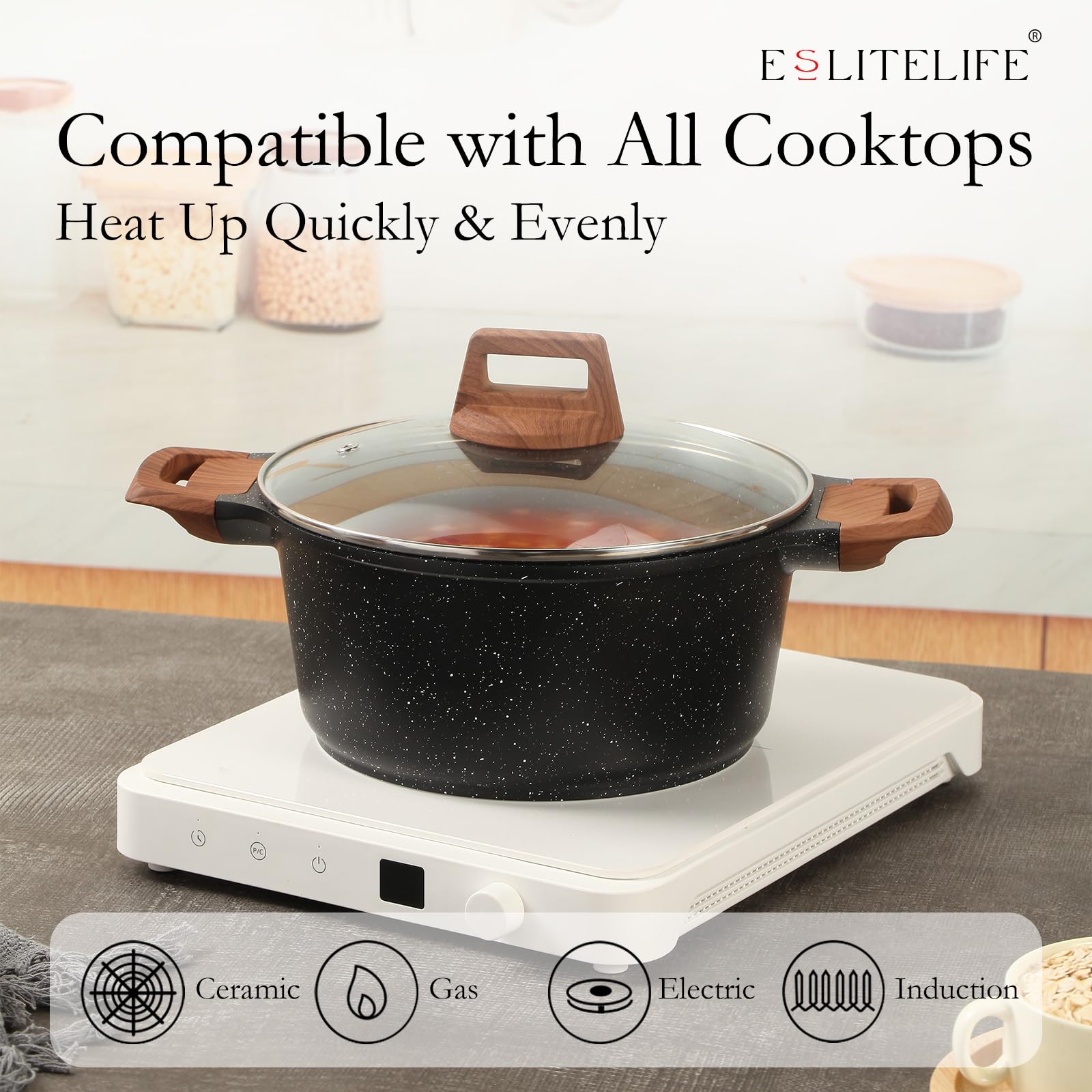 ESLITE LIFE magnetized base underside detail for induction compatibility benefit