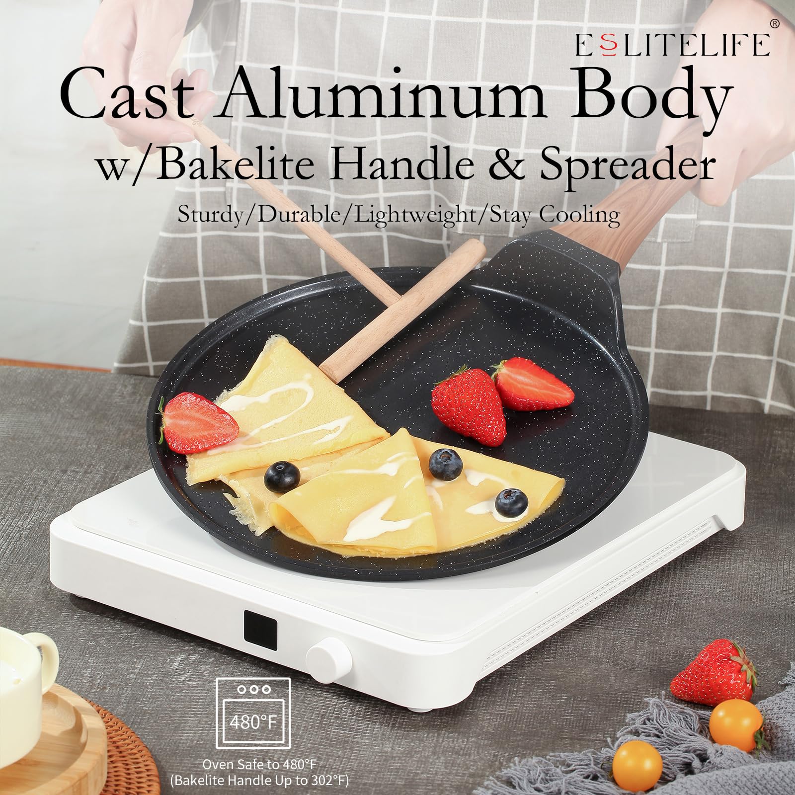 ESLITE LIFE magnetized base view demonstrating induction compatibility and even heating