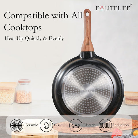 ESLITE LIFE heat-resistant bakelite handle close-up showing secure grip and safety