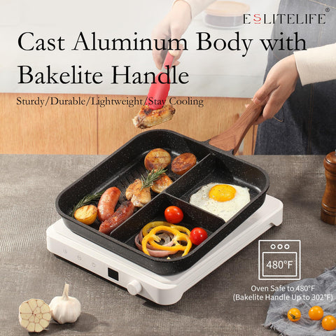 Bottom view of ESLITE LIFE magnetized induction-compatible base ensuring fast, even heat transfer
