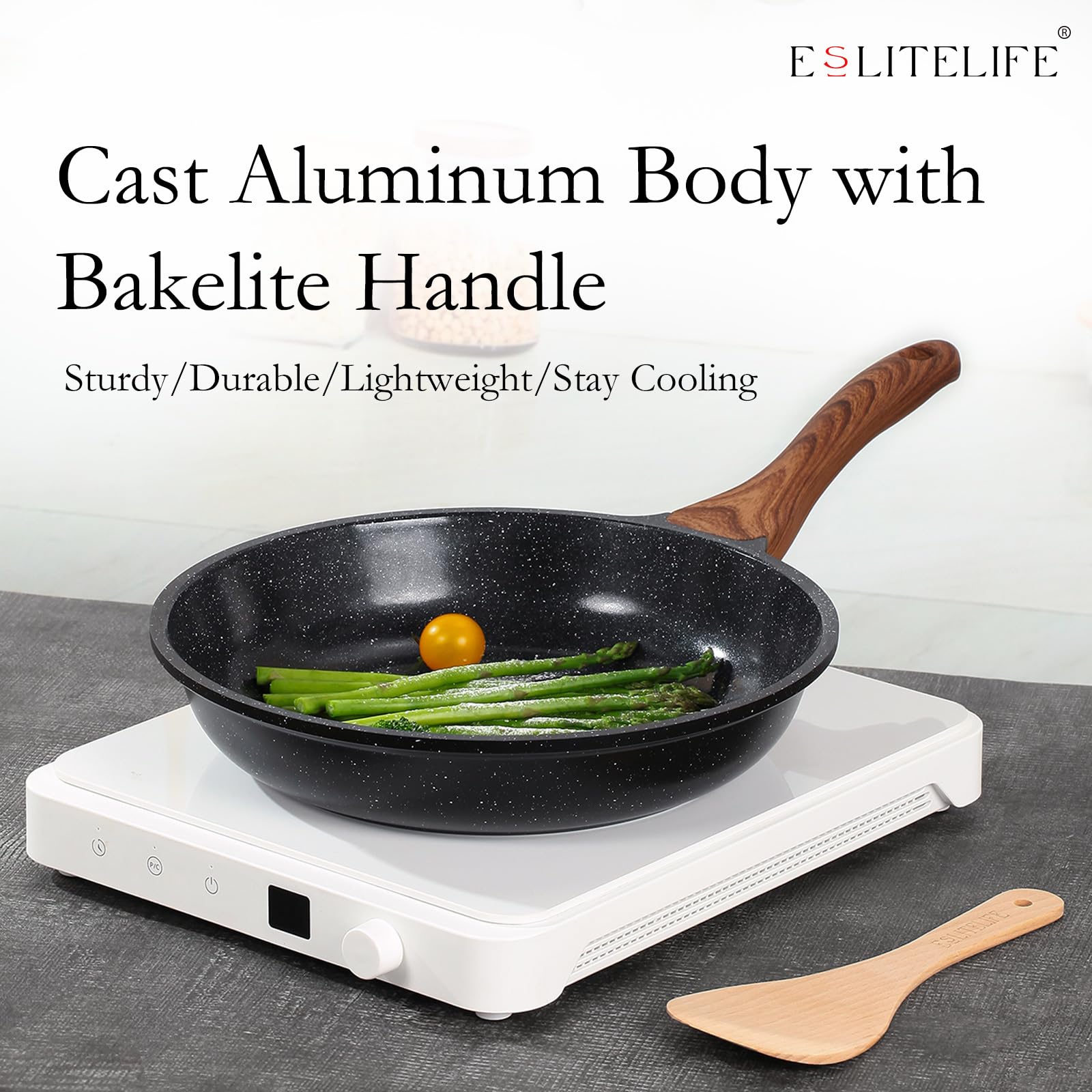 ESLITE LIFE magnetized base underside showing induction-ready design and even heating