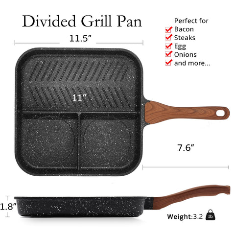 Close-up of ESLITE LIFE ridged granite nonstick interior highlighting even searing and easy release