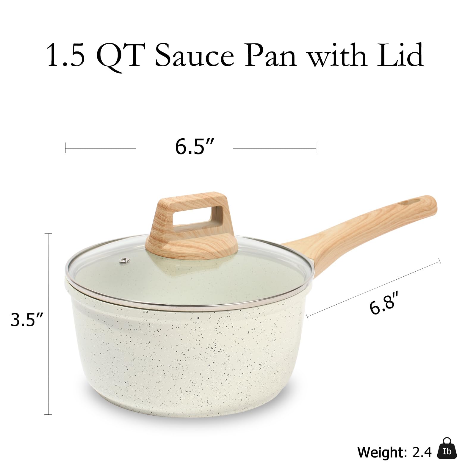 ESLITE LIFE glass lid detail showing clear view and steam vent, monitor cooking easily