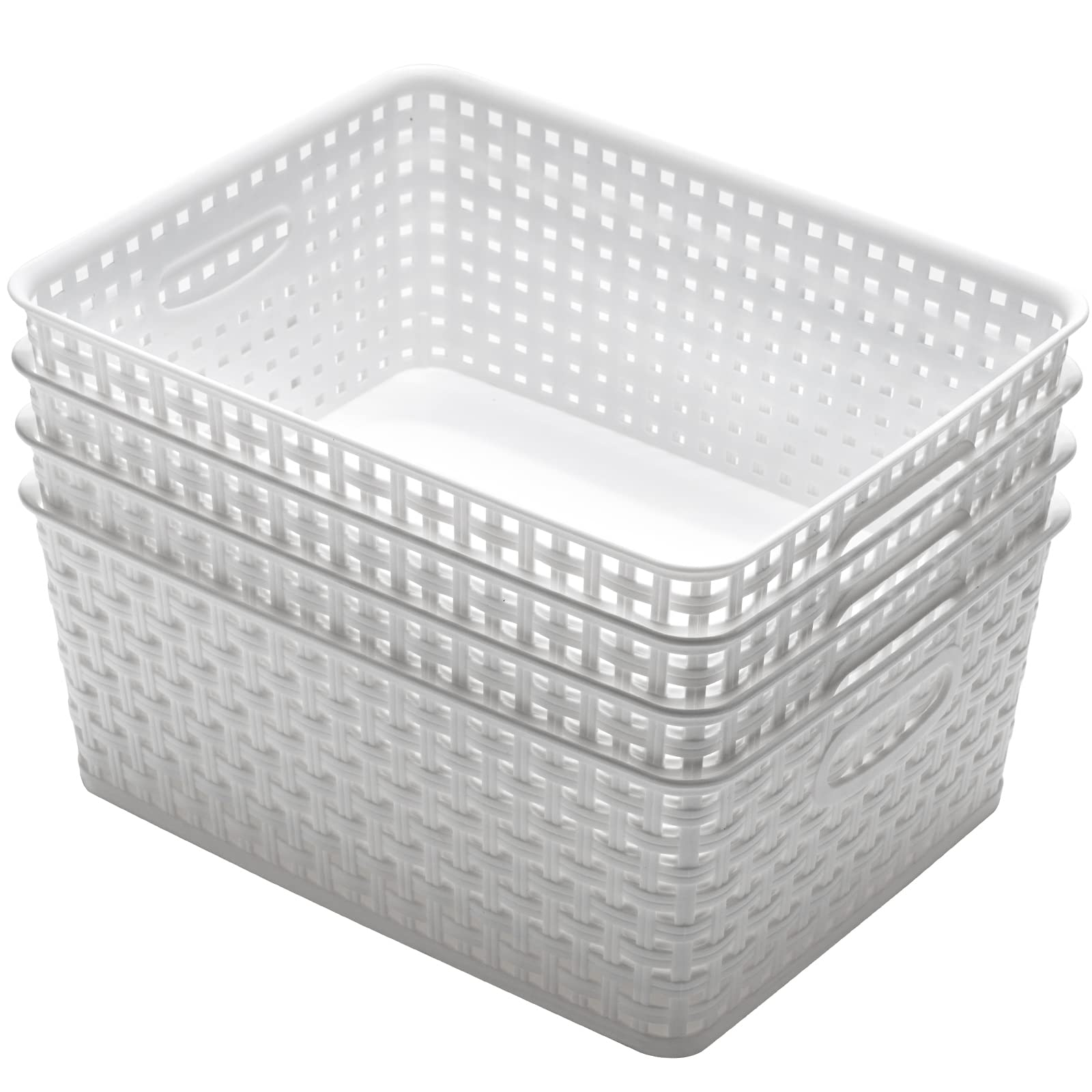 Eslite pantry shelf with baskets organizing packets and jars for neat display