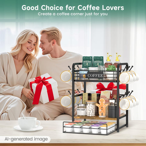 EsLuker.ly lifestyle shot on a kitchen counter showing organized coffee prep convenience