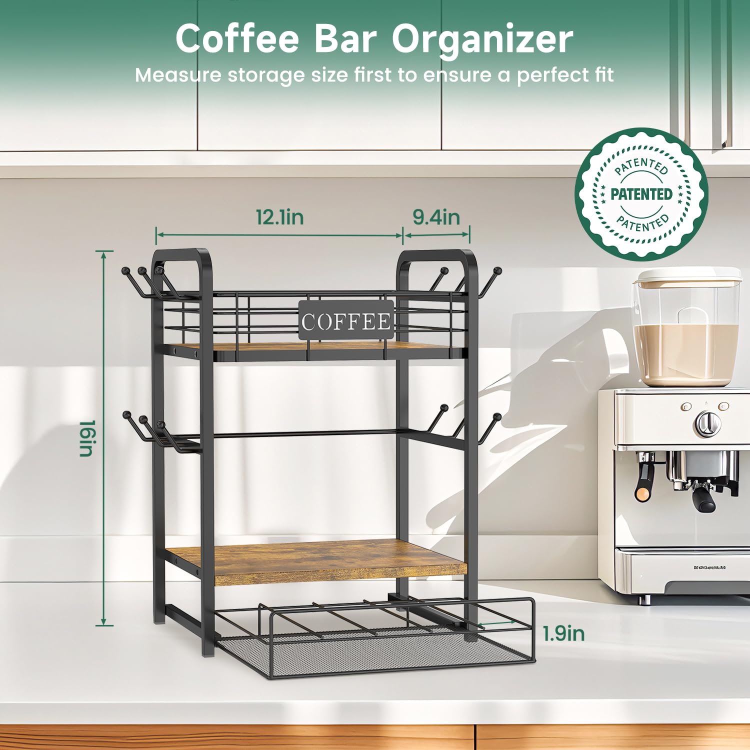 EsLuker.ly close-up of top shelf guardrail preventing items from falling for safety