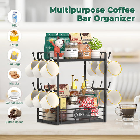 EsLuker.ly top shelf loaded with coffee pods and jars for compact storage benefit