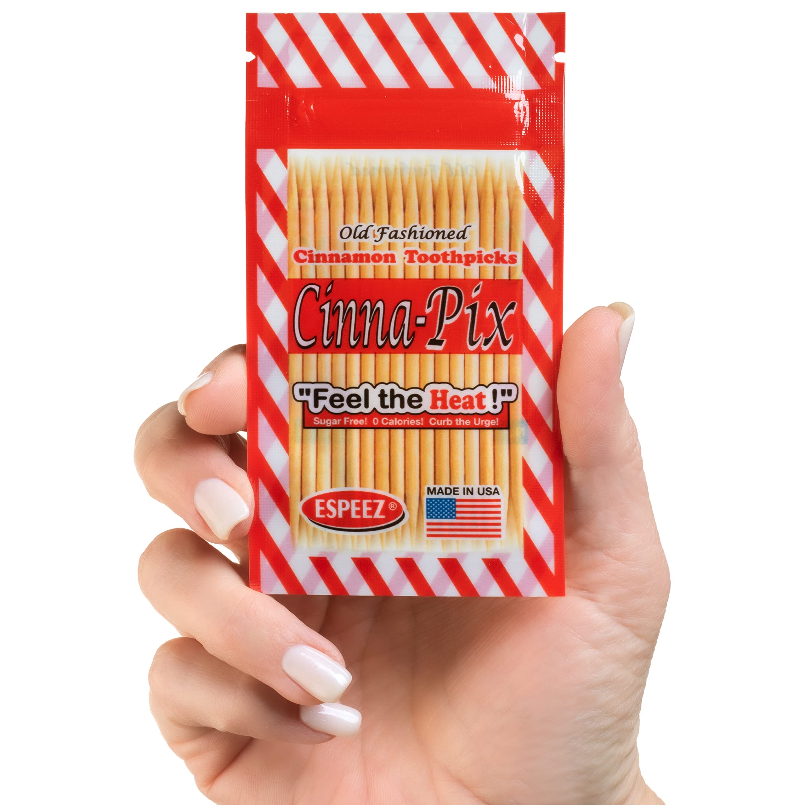 Espeez opened small pack with about 15 toothpicks visible for easy access