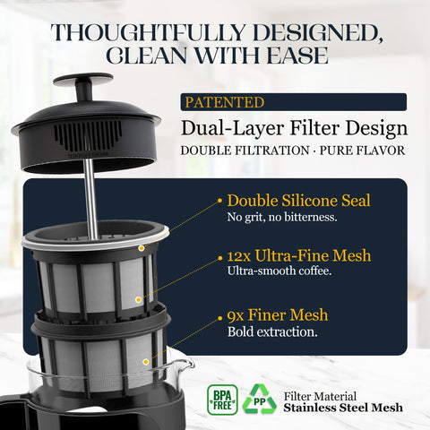 ESPRO P3 twist-lock latch securing carafe to prevent spills and enhance safety