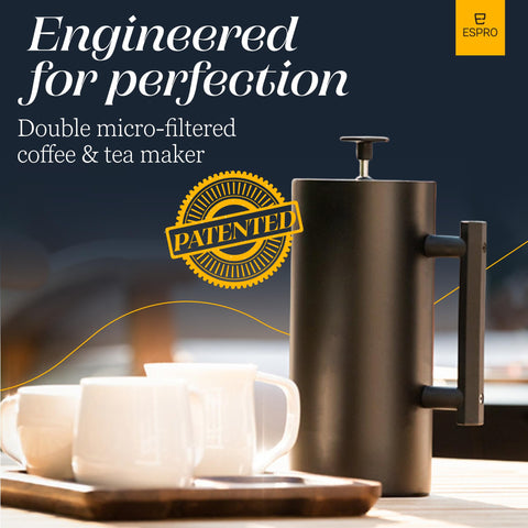 ESPRO P6 double micro-filter assembly closeup capturing grit-free brewing benefit