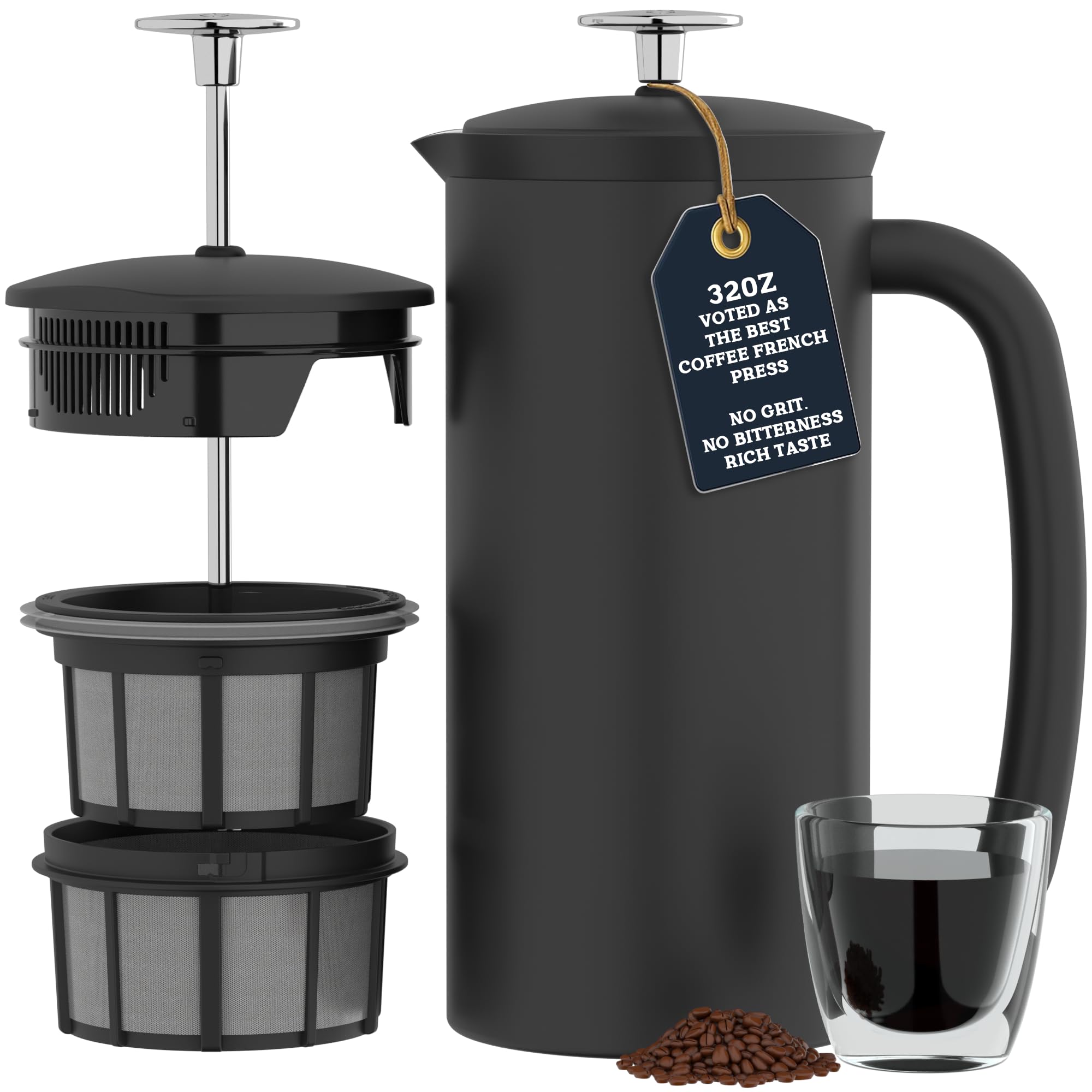 ESPRO P7 front view showing matte black finish and sleek silhouette, durable design benefit