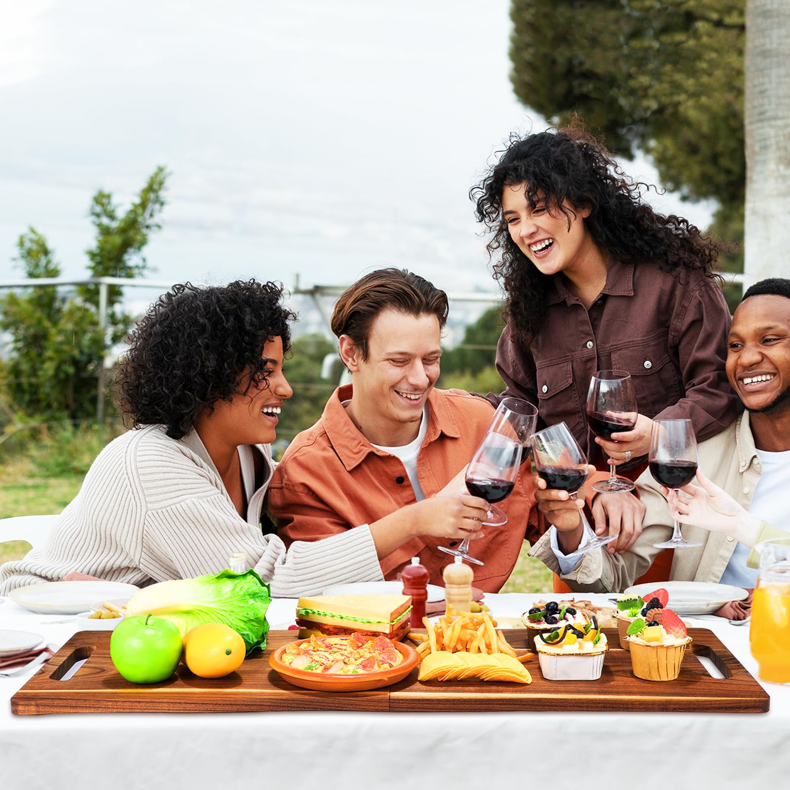 Essenya board on kitchen table lifestyle image showing elegant presentation for guests