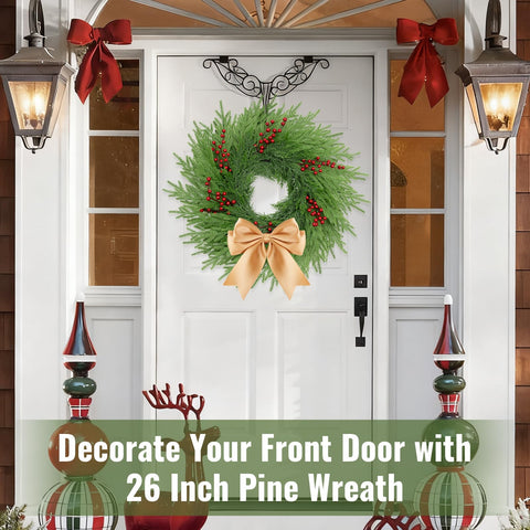 ESTABA full wreath beside a chair to show the 26-inch scale