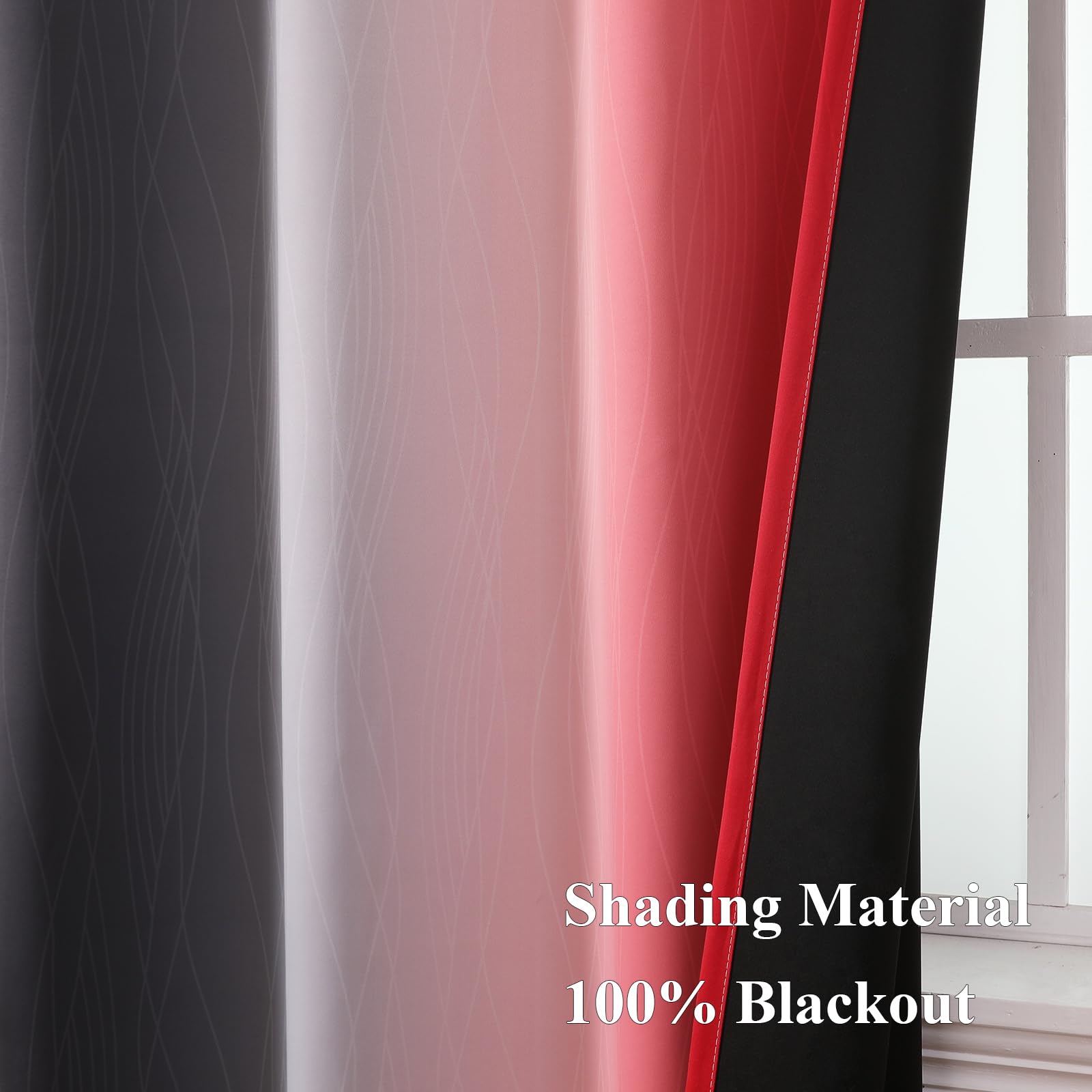 Estelar Textiler drapes on rod side view demonstrating full 84-inch length