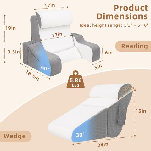 ESUERDO in use with laptop in bed for ergonomic upright support