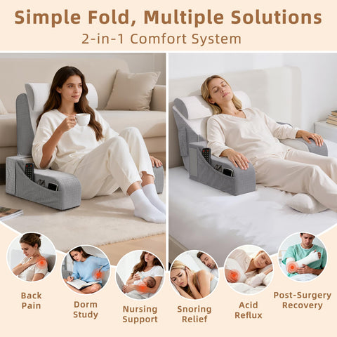 ESUERDO side profile in wedge position improves elevated reclining comfort