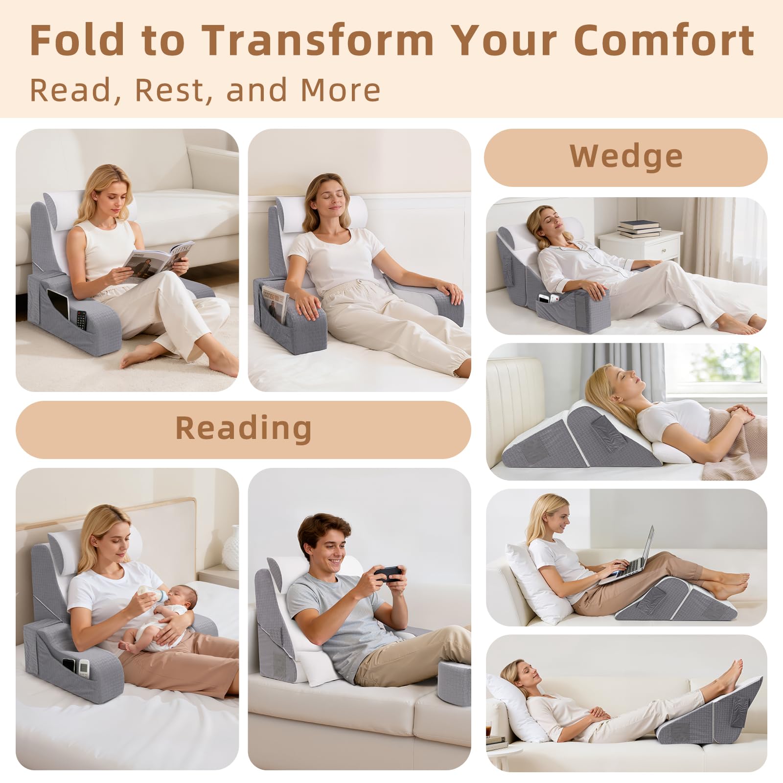 ESUERDO close-up headrest texture highlights soft support for head
