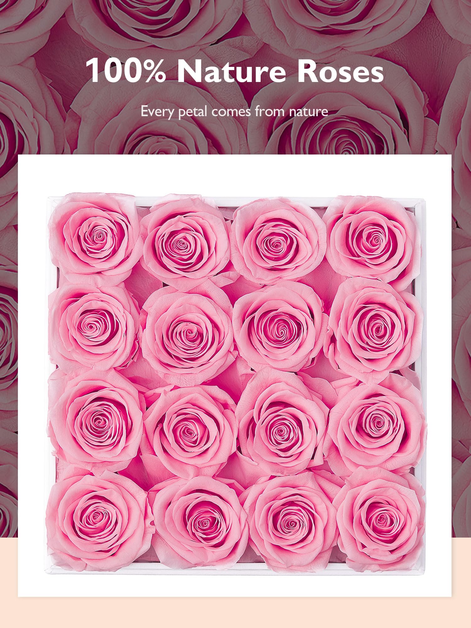 Eterfield rose box on a nightstand in a room showing decorative impact and low-maintenance benefit