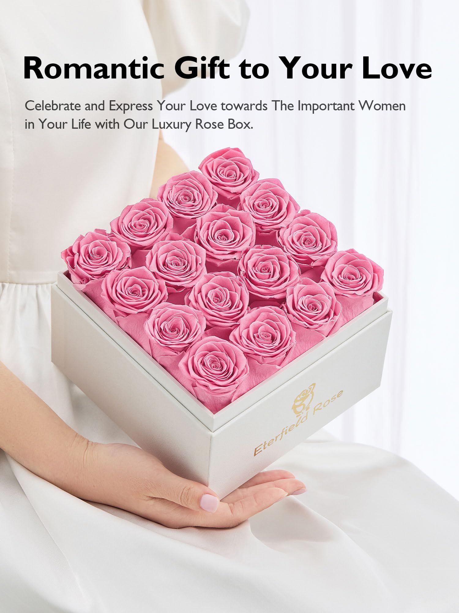 Eterfield box held in hand for scale demonstrating compact size and décor-friendly benefit