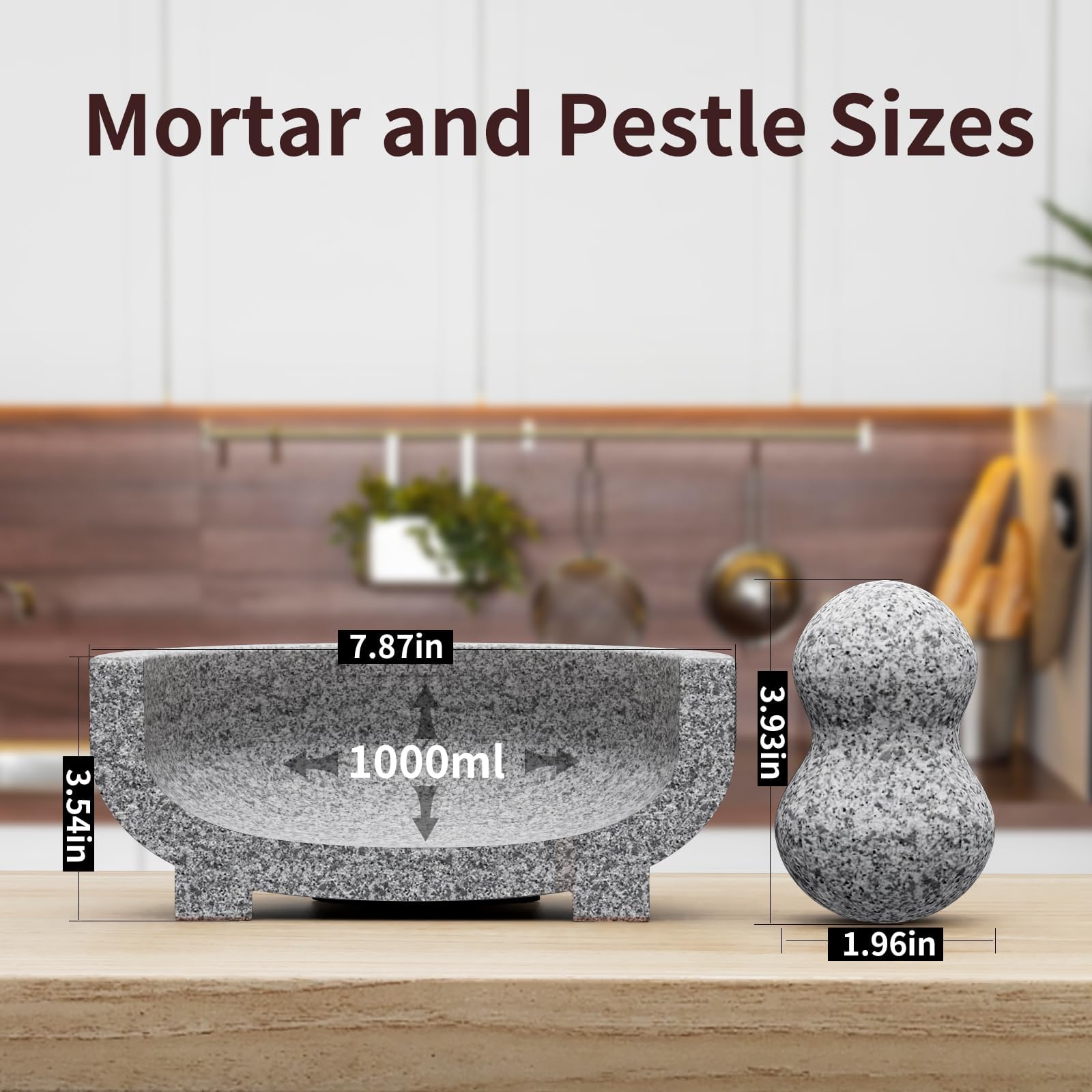 Etholive mortar in use with avocado and pestle showing fresh guacamole preparation benefit