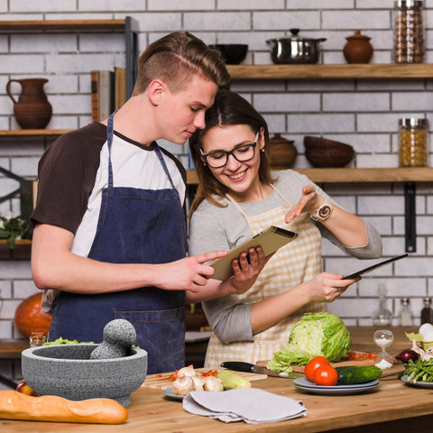 Etholive mortar styled on kitchen counter conveying durable design and decorative appeal