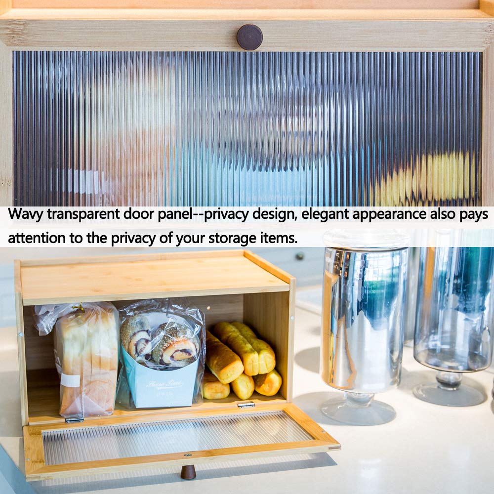 ETMI bamboo bread box rear ventilation holes detail promoting airflow to extend freshness