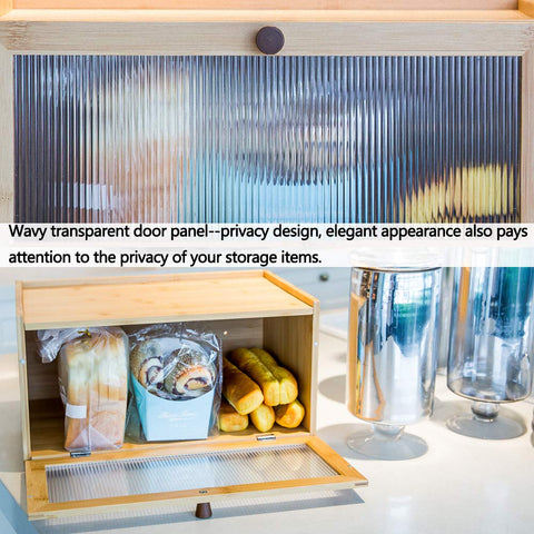 ETMI bamboo bread box rear ventilation holes detail promoting airflow to extend freshness