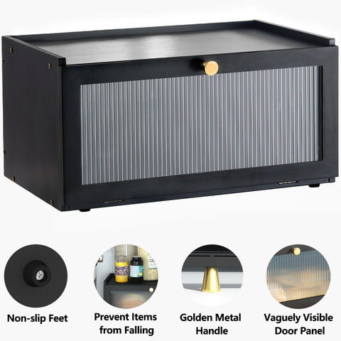 ETMI bread box assembled on countertop offering neat storage and aesthetic benefit