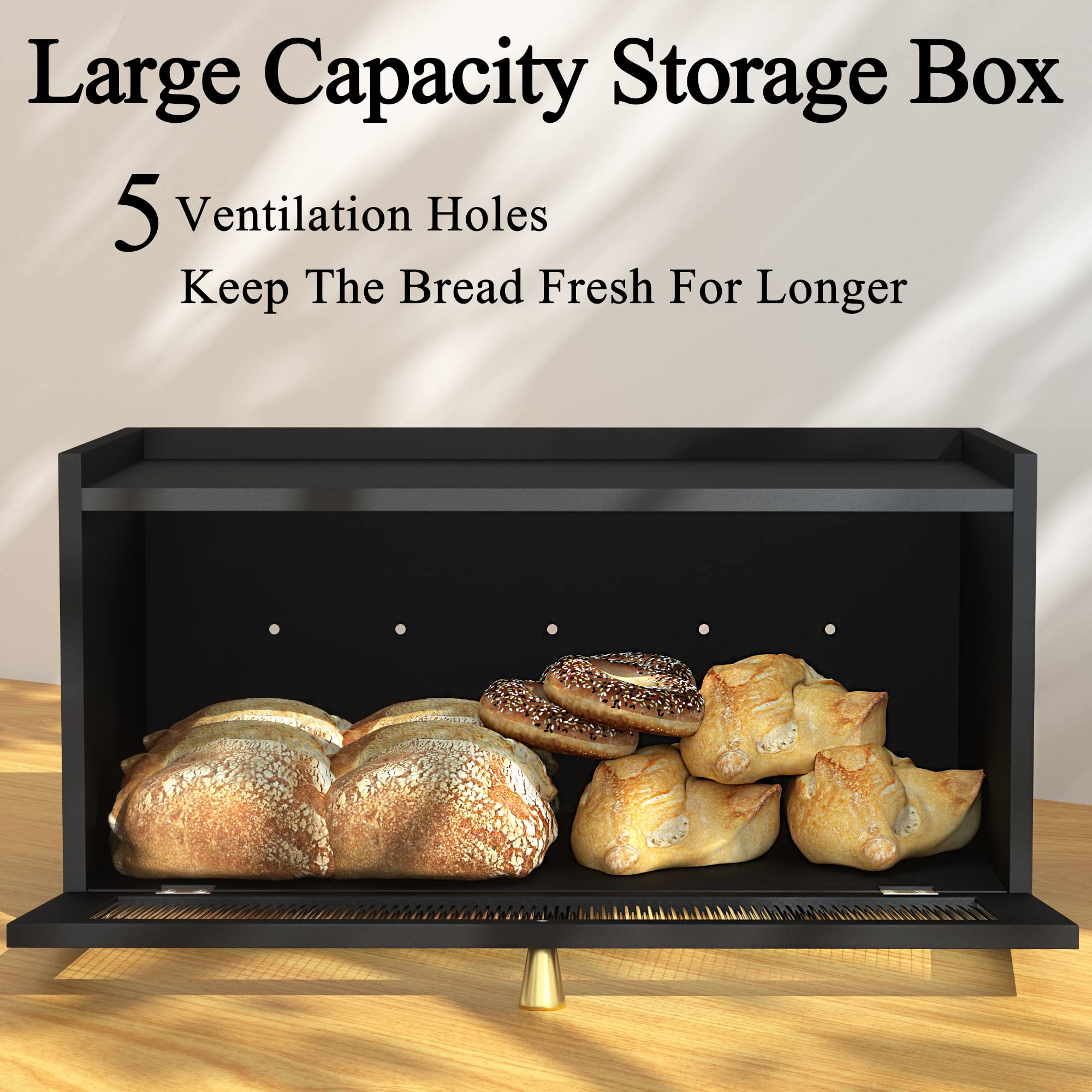 ETMI bread box rear ventilation holes ensuring balanced airflow to protect bread