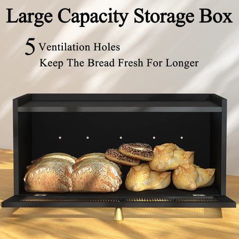 ETMI bread box rear ventilation holes ensuring balanced airflow to protect bread