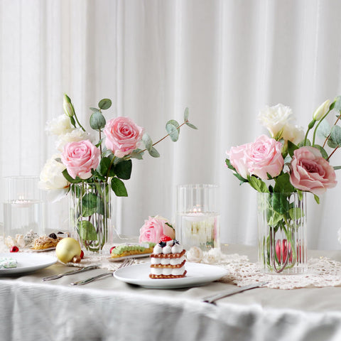 Etolies single vase holding fresh stems demonstrating floral display benefit