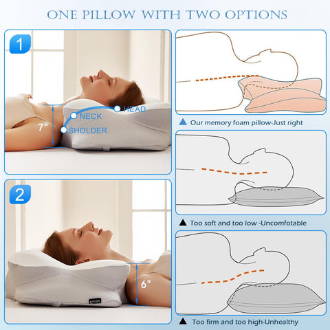 EUCIOR pillow styled on bed to show real-life comfort and bedroom appeal