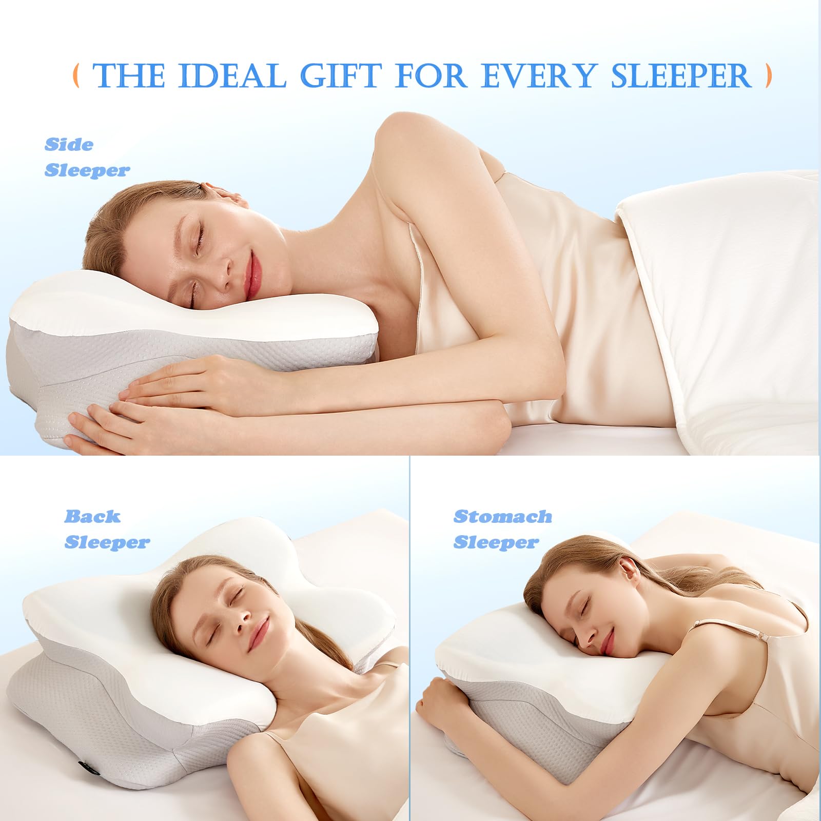 EUCIOR profile displaying 7-inch loft that supports side-sleep shoulder alignment