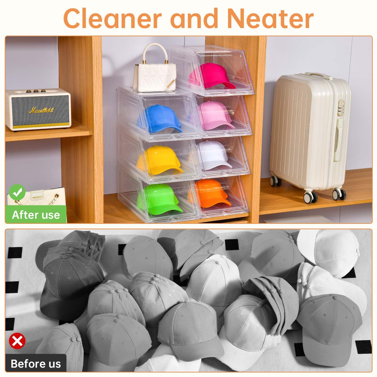 Euct organizer placed in closet showing tidy storage and visual organization