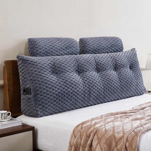 EUHAMS headboard pillow front view showing full-width support and improved comfort