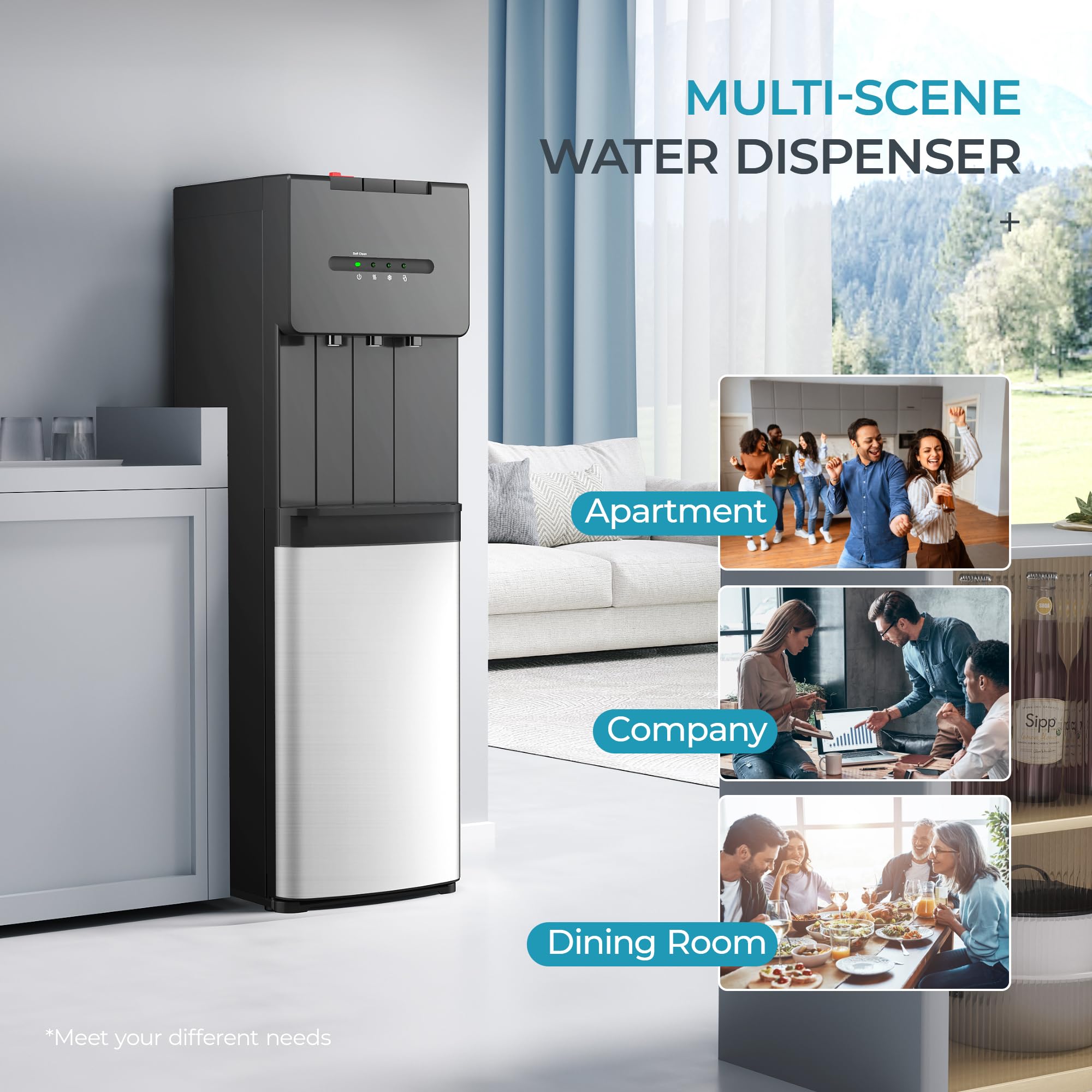 EUHOMY next to kitchen counter showing compact size and space-saving benefit