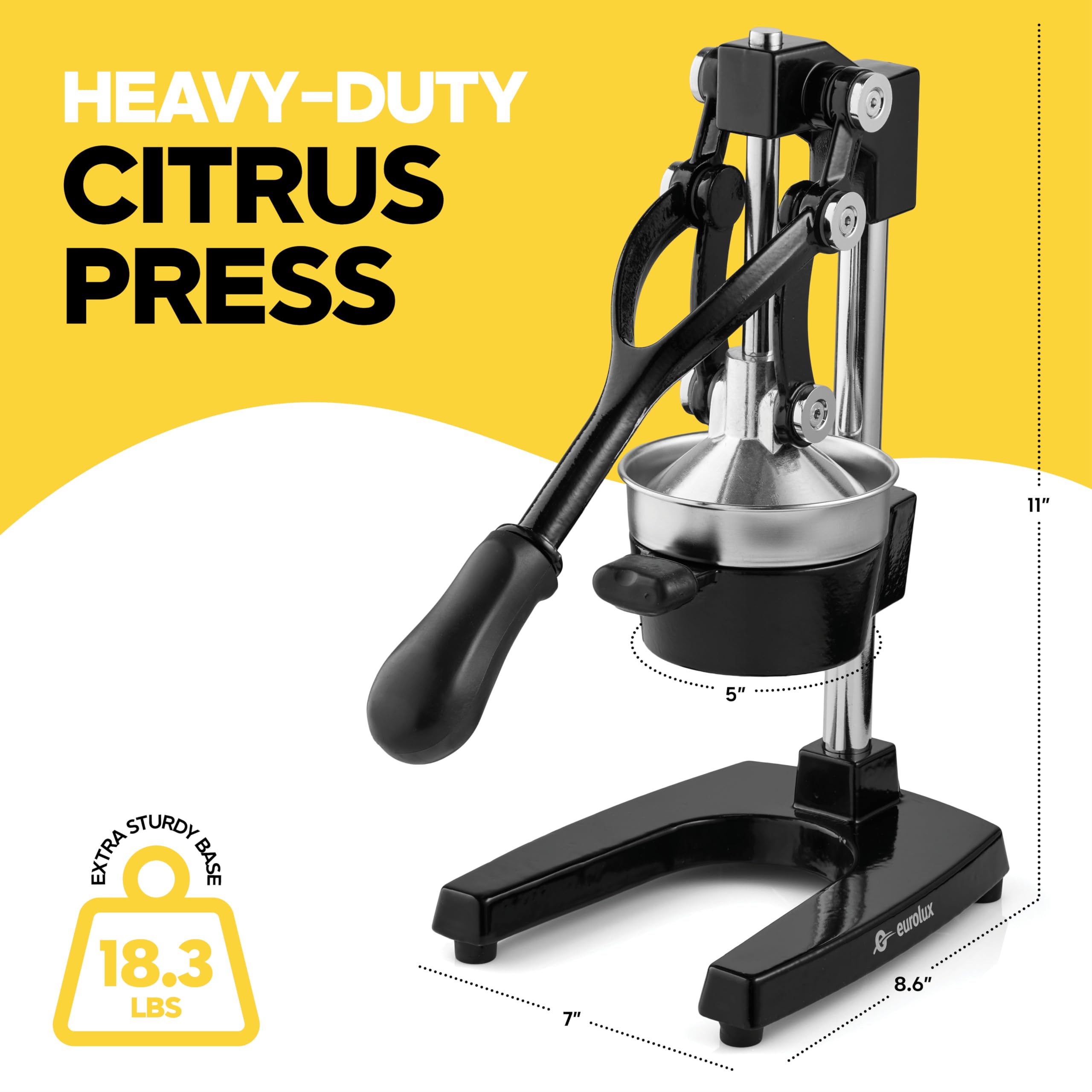 Eurolux juicer on kitchen counter demonstrating professional countertop presence