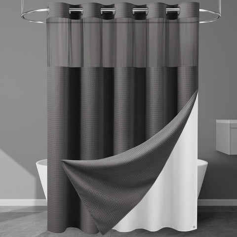 EUTXL front overview charcoal curtain showing textured waffle finish and modern look