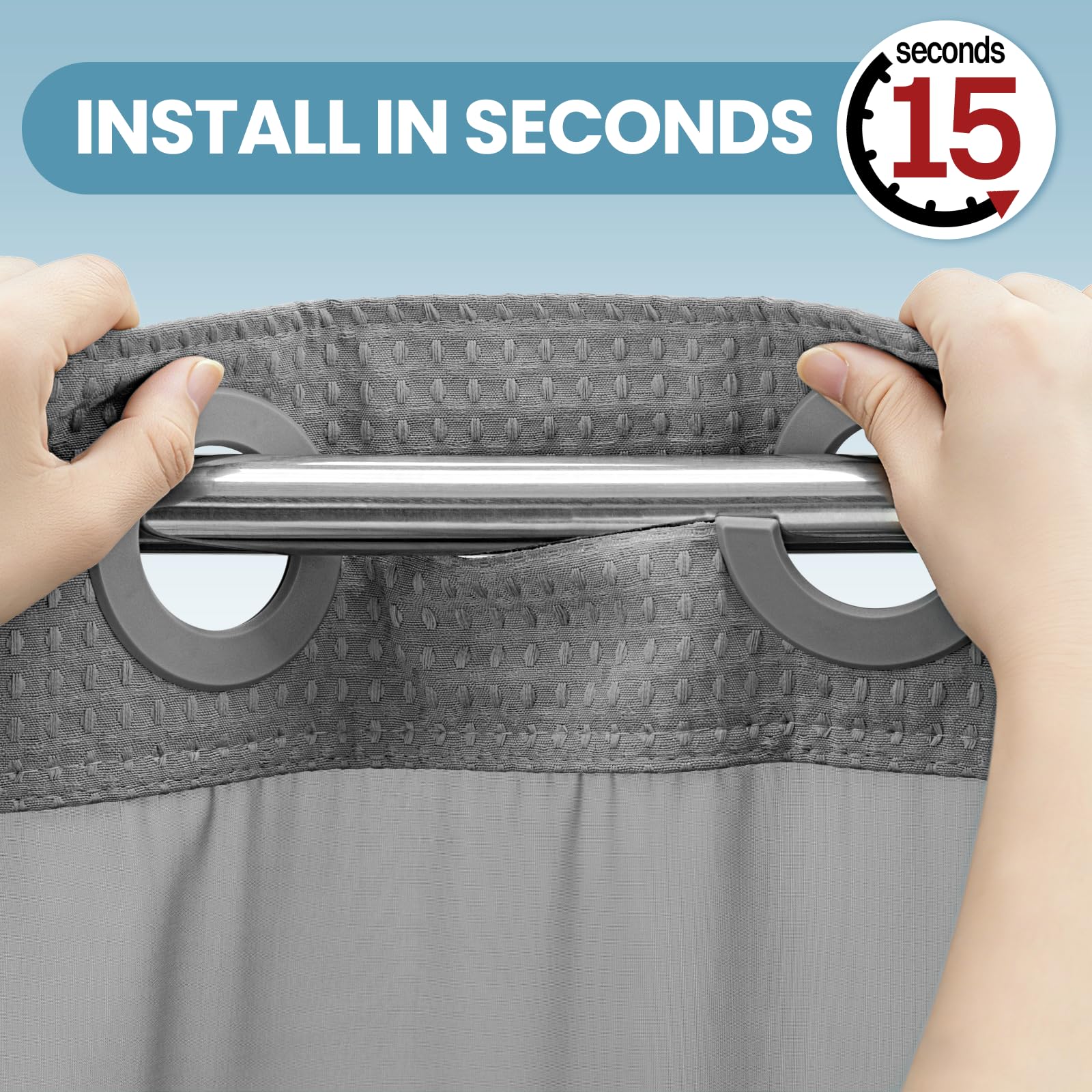 EUTXL sheer mesh top panel admitting light while maintaining privacy